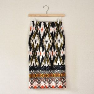 Maeve Iguaza Aztec Print Pencil Skirt NWT